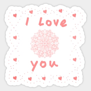 I Love You Hearts and Lace Sticker